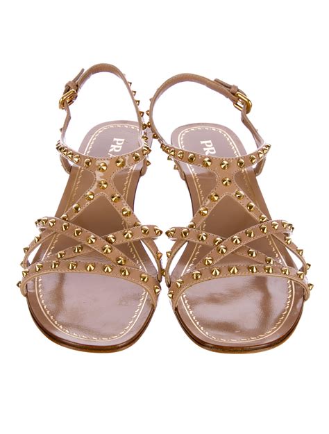 prada thong low wedge sandal|prada studded pony skin sandals.